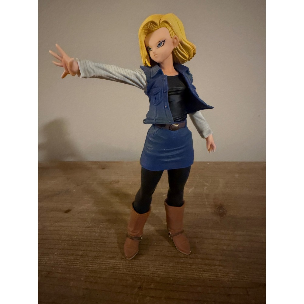 Dragon Ball Z Android 18 Figure Red Ribbon Army Denim Outfit Anime Statue